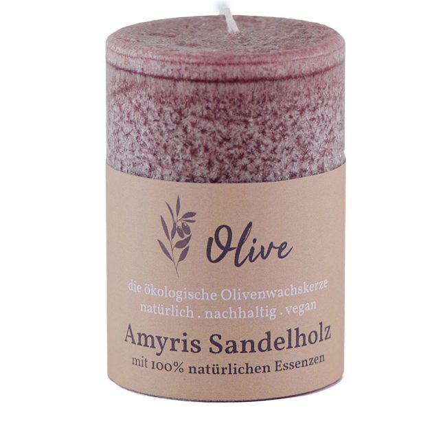 Duftkerze olivenwachs amyris sandelholz 6987