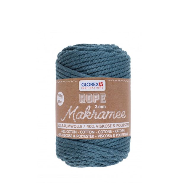 Makramee rope 3mm petrol 4785