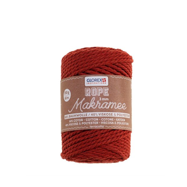 Makramee rope 3mm terracotta 8341
