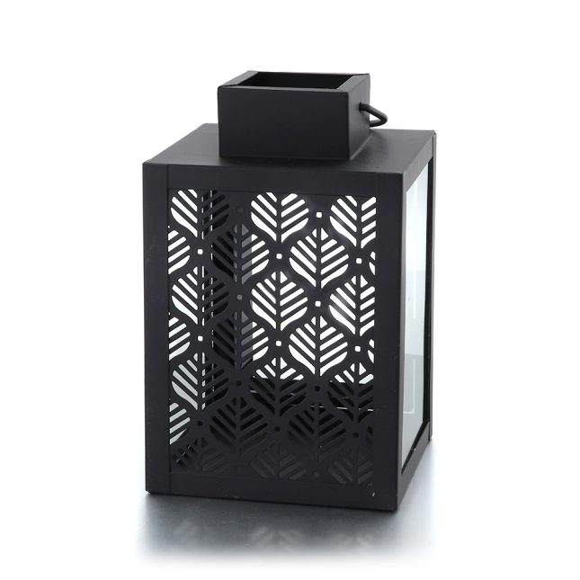 Metalllaterne leaf schwarz back 441255 023