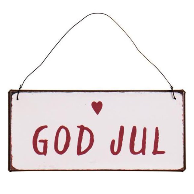 Metallschild god jul 3957