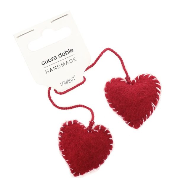 Ornament cuorre doble red 6528