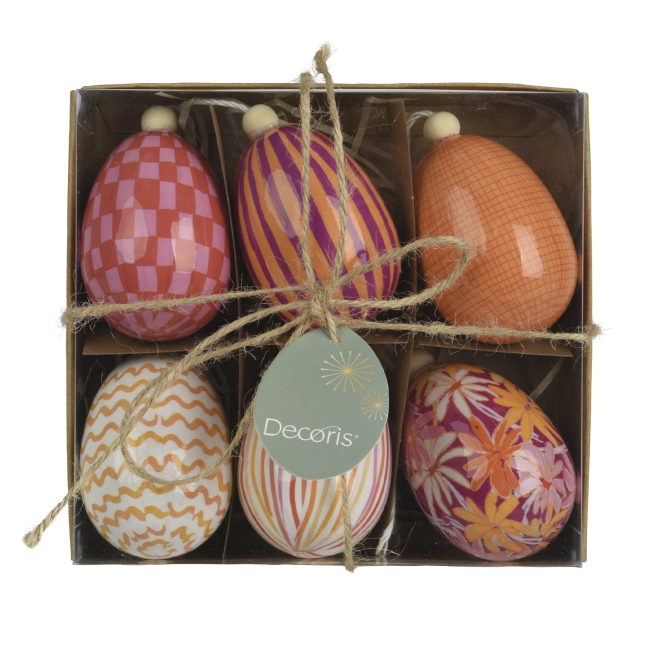 Ostereier gloss 6 stk bunt assortiert 7267