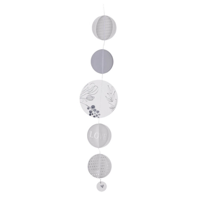 Papierkette silber love 3081