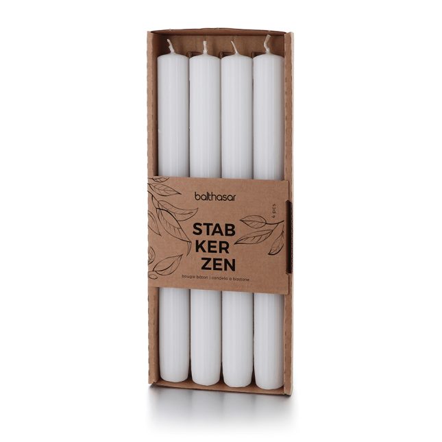 Rillenstabkerzenset weiss 160020 012