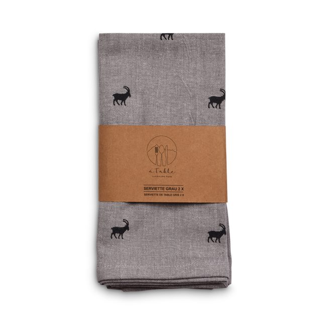Serviette grau steinbock 5975