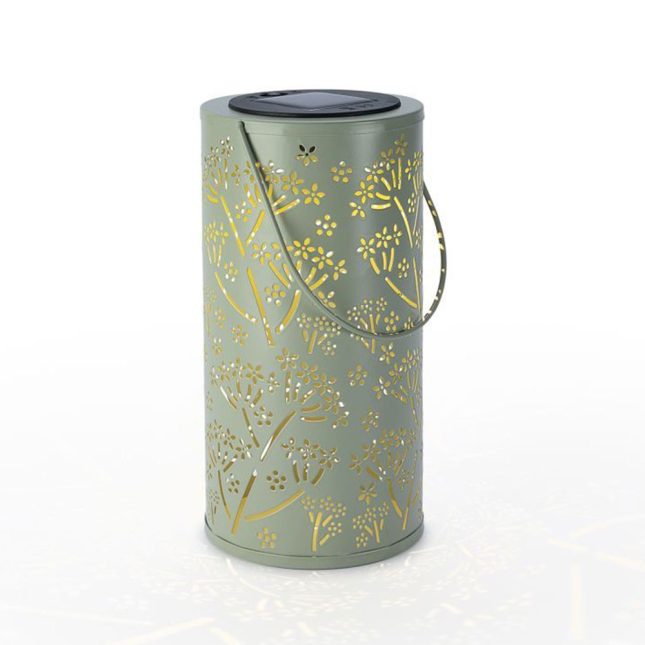 Solar laterne flowery gruen 6614