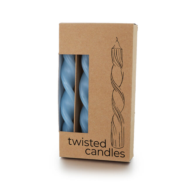 Stabkerzen twisted hellblau 085302 081