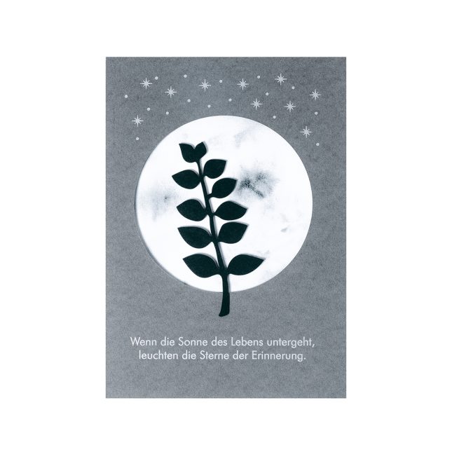 Trauerkarte aquarell wenn die sonne des lebens 3398