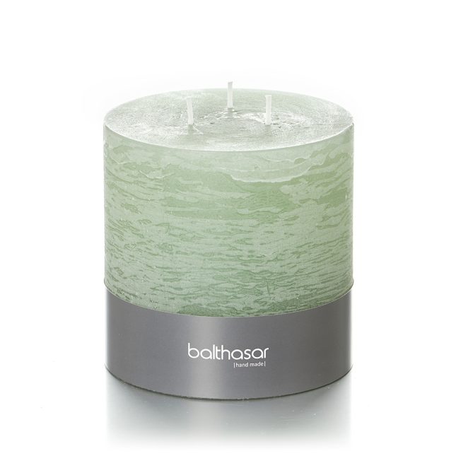 Zylinderkerze rustico 3 docht hellgruen 085294 976