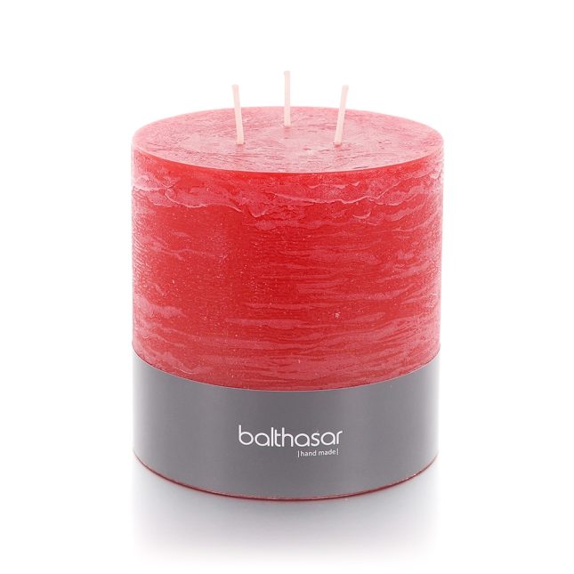Zylinderkerze rustico 3 docht rot 085294 001