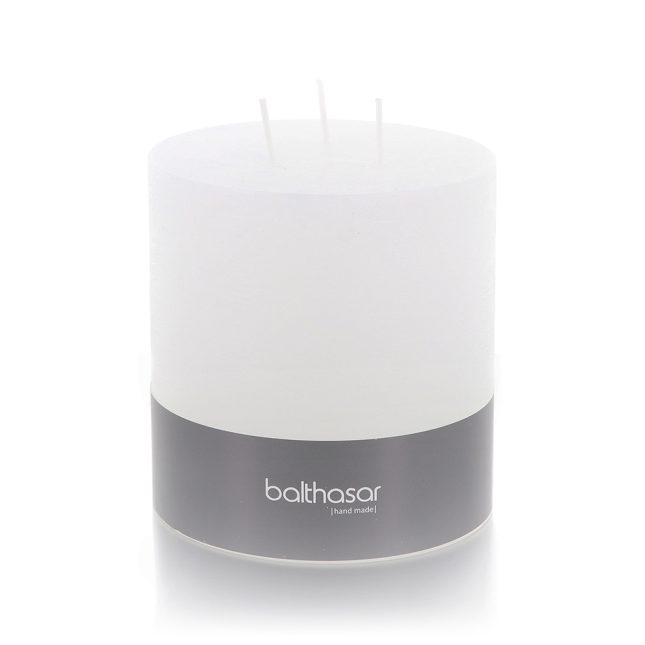 Zylinderkerze rustico 3 docht weiss 085294 012