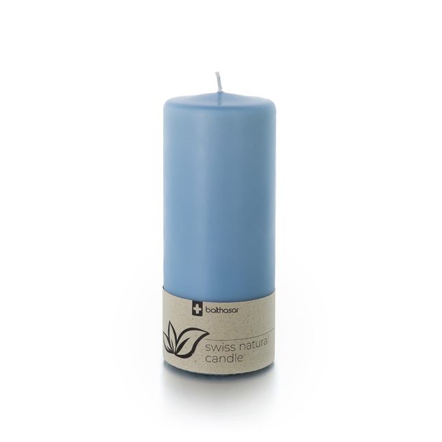 Zylinderkerze swiss natural hellblau 086833 828