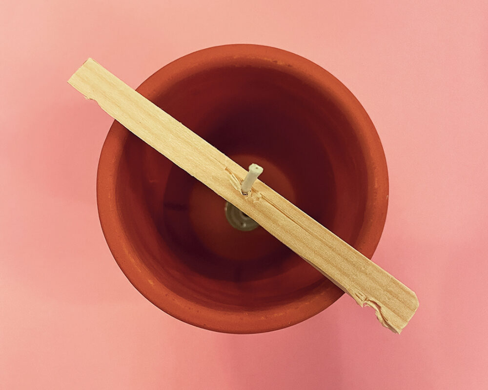 Docht hält mit Holzhalterung Citronella 02