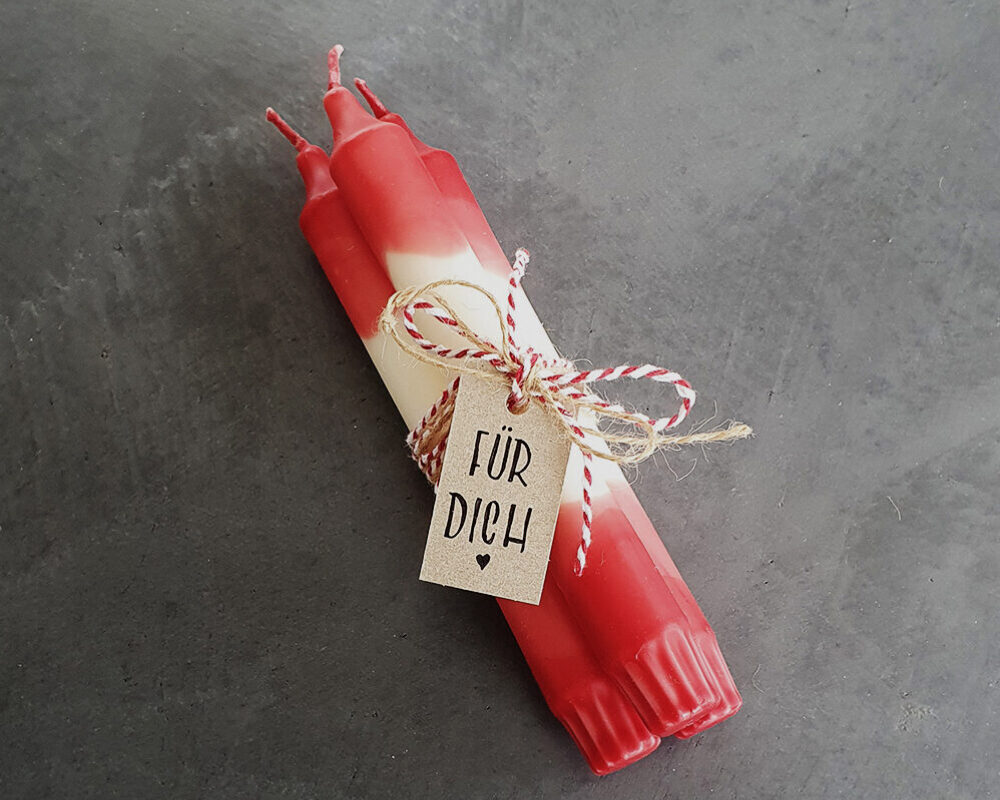 Stabkerzen Geschenk Hangtag