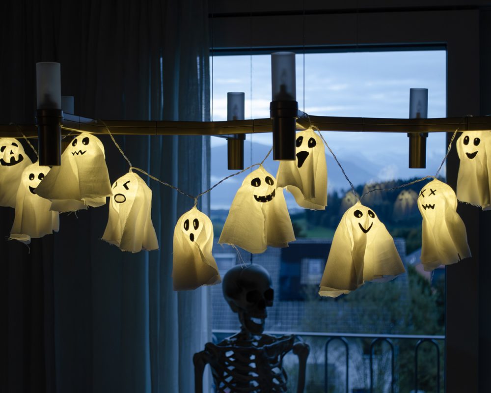 Halloween gespenster lichterkette diy skelett 87