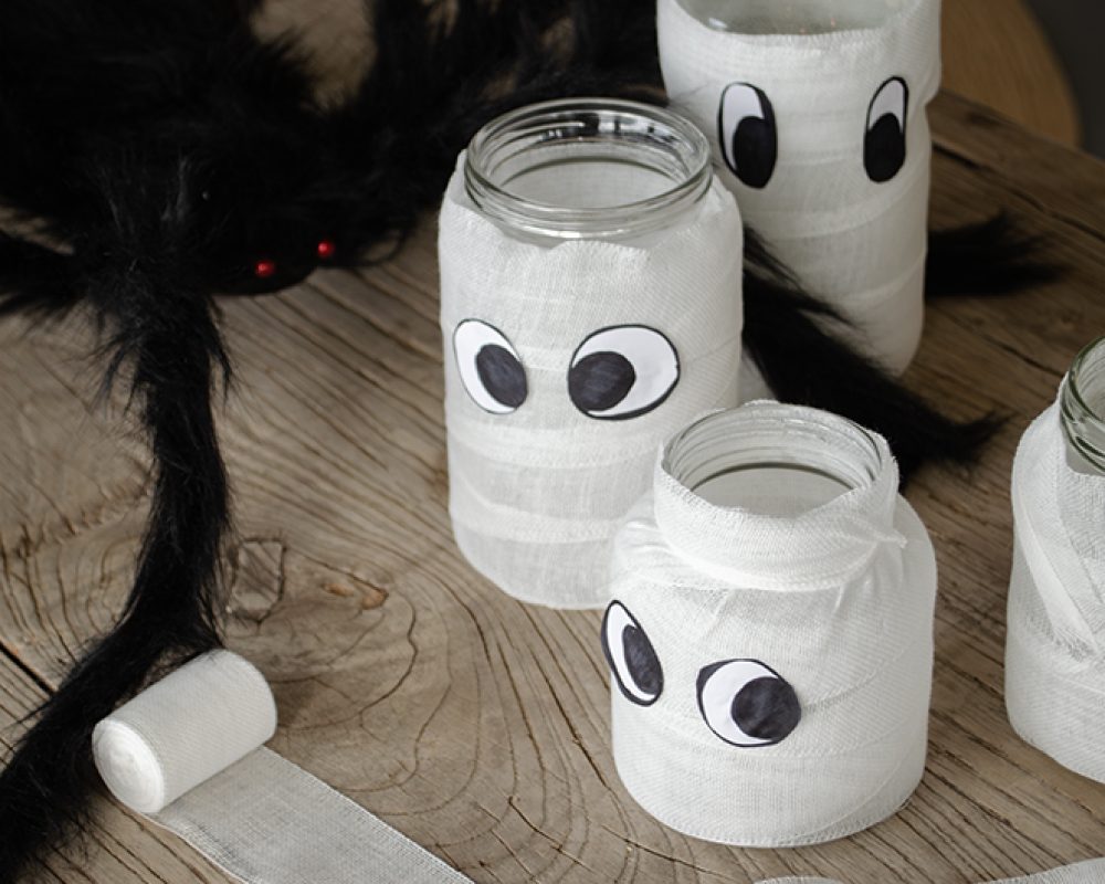 Halloween mumien windlichter diy mumien