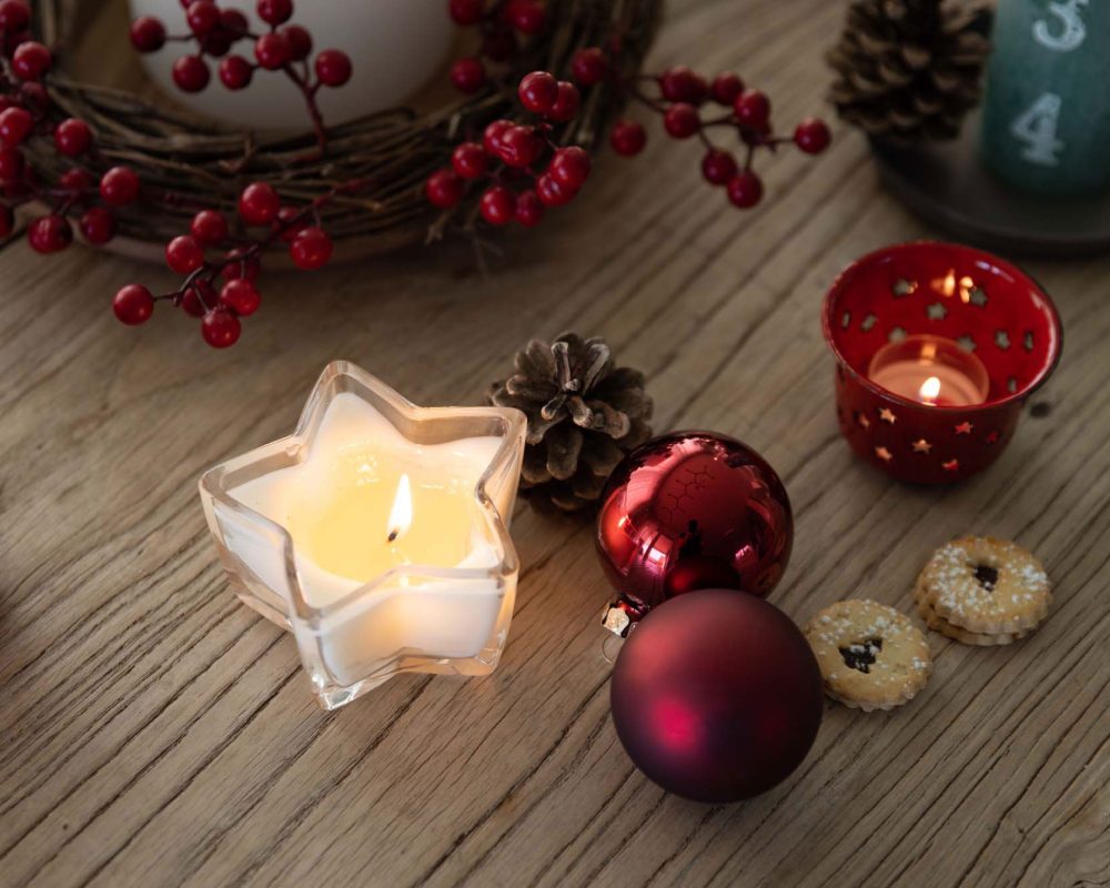 Kerzendeko weihnachten vorbereitung stern