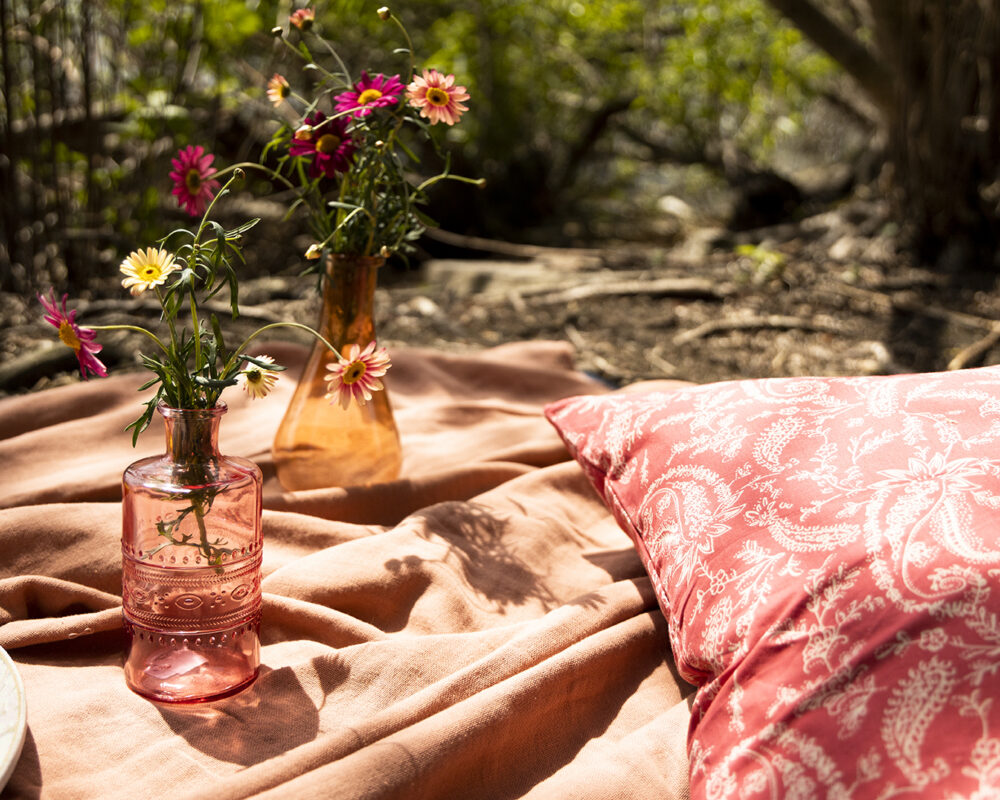Sommerabend am see Picknickdecke Vasen 02