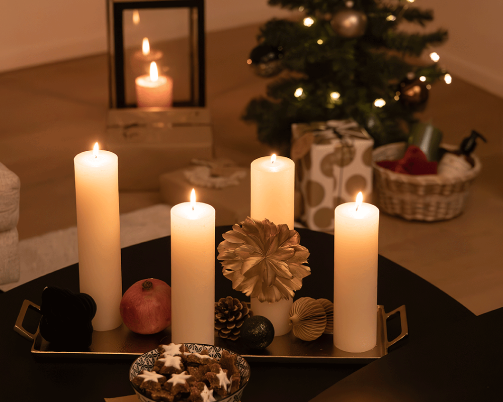 Weihnachtsfest dessert geschenke s 085305 kerze rustico