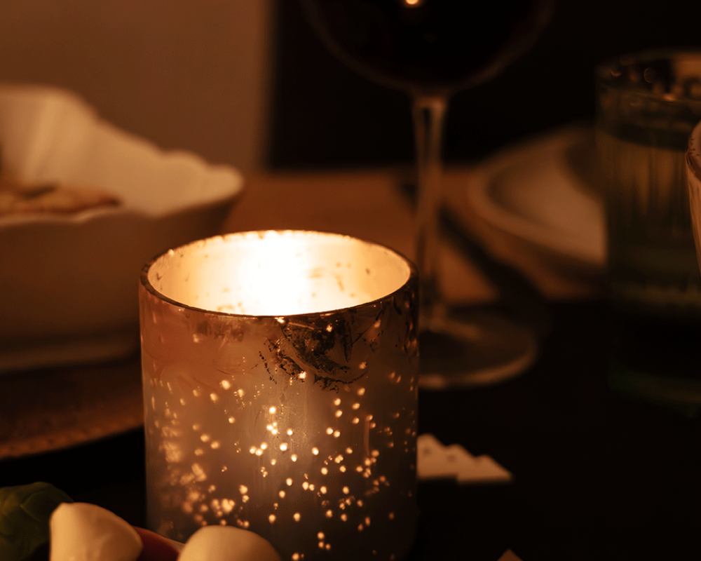 Weihnachtsfest essen tisch s xxxx kerzenglas