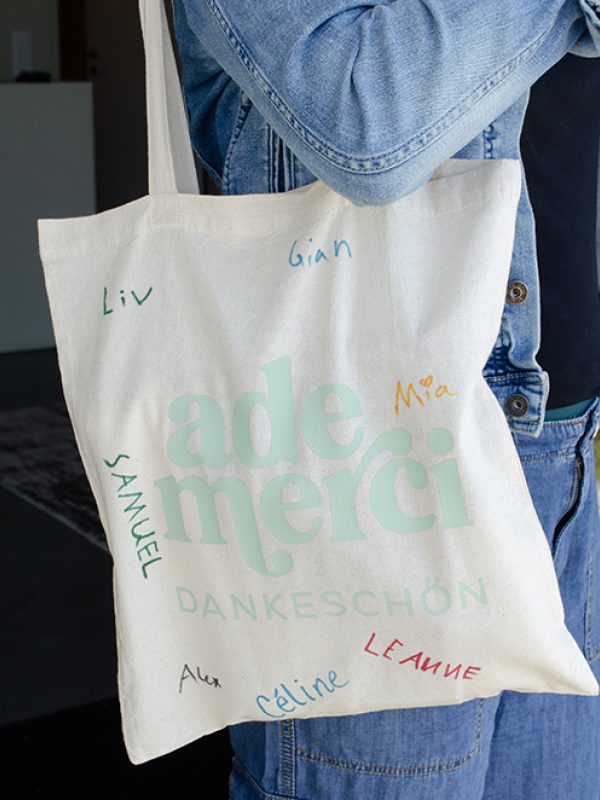 Ade merci tasche abschiedsgeschenk praktisch quadrat
