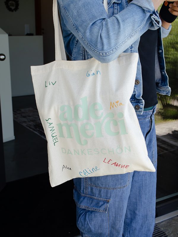 Ade merci tasche abschiedsgeschenk praktisch