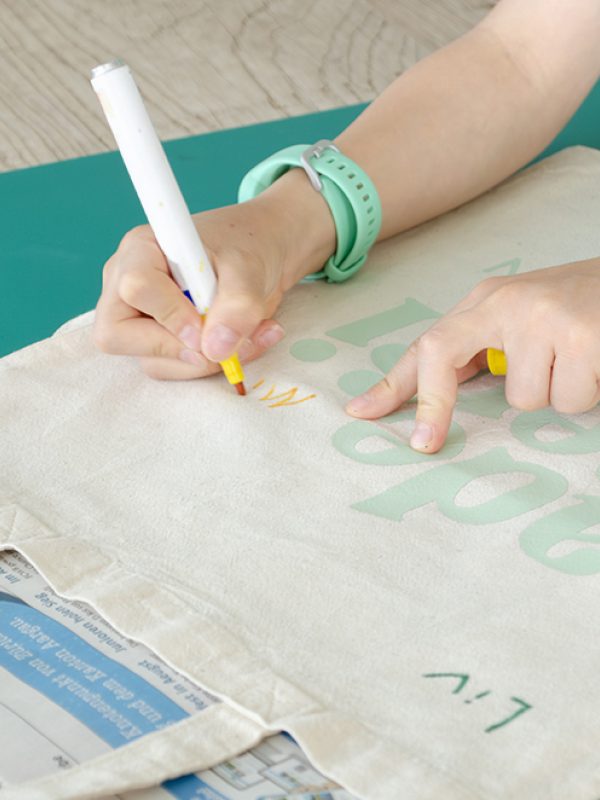 Ade merci tasche kinder unterschriften quadrat