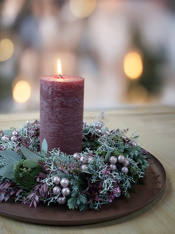 Adventskranz binden lichter