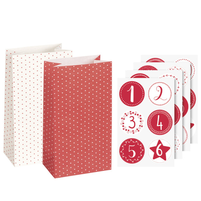 3781 adventskalender set rot weiss klein