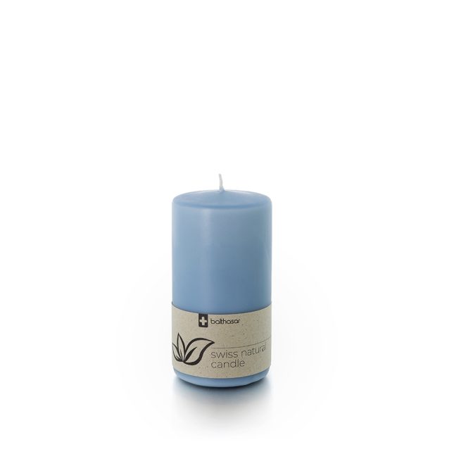 Zylinderkerze swiss natural hellblau 086832 828