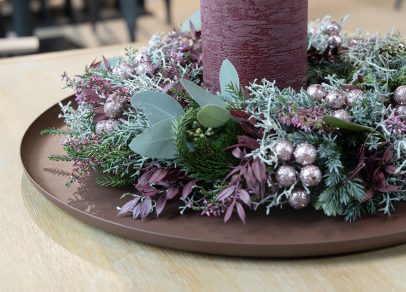 Adventskranz binden detail