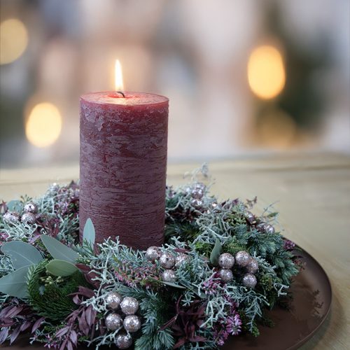 Adventskranz binden lichter
