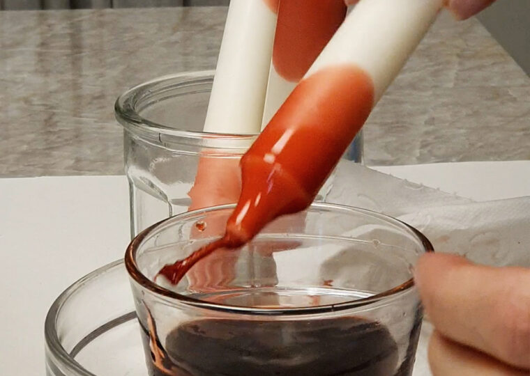 Stabkerzen Spitze tauchen